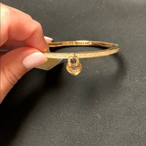 Michael Kors Logo Love Gold-Tone Hinged Bracelet